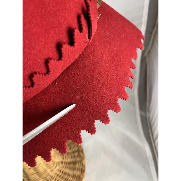 Frank's Girl by Frank Olive Red Wool Hat Feather Accent Fawn Finish Vintage - Picture 7 of 10